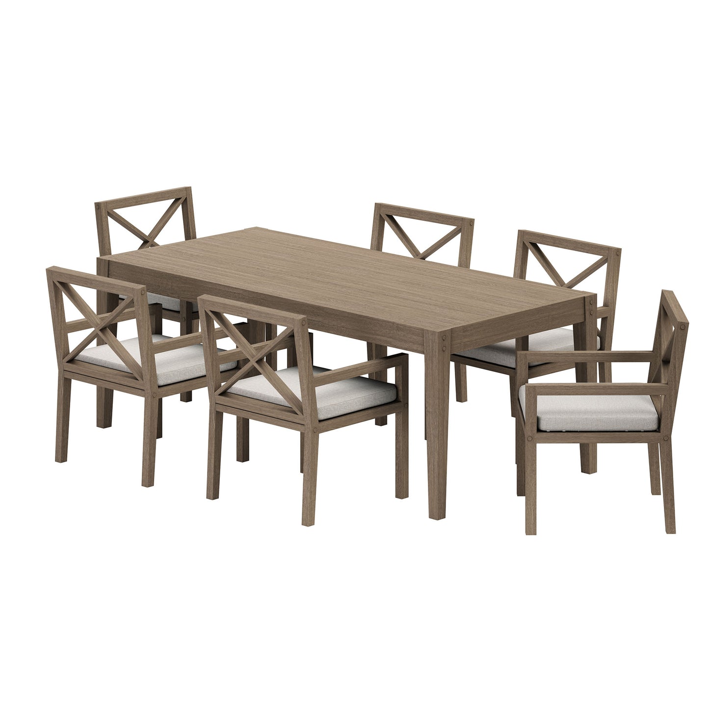 Northlake 7-Piece Outdoor Patio Teak Wood Dining Set by Furniture for America