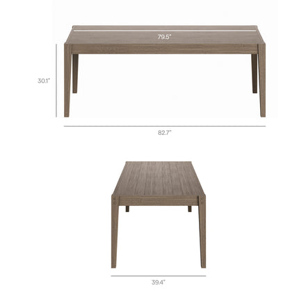 Northlake 7-Piece Outdoor Patio Teak Wood Dining Set in Weathered Gray Pebble