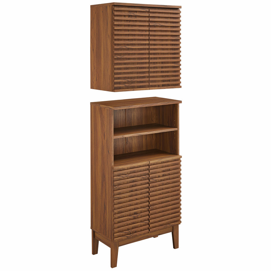 Vera Bathroom Cabinet Set in Walnut