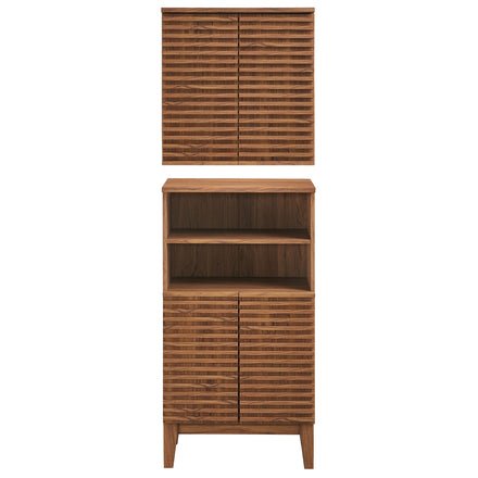 Render Bathroom Cabinet Set in Walnut