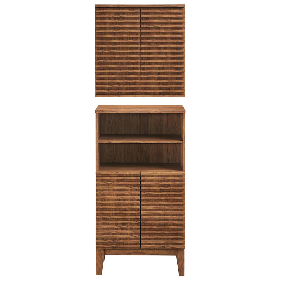 Vera Bathroom Cabinet Set in Walnut