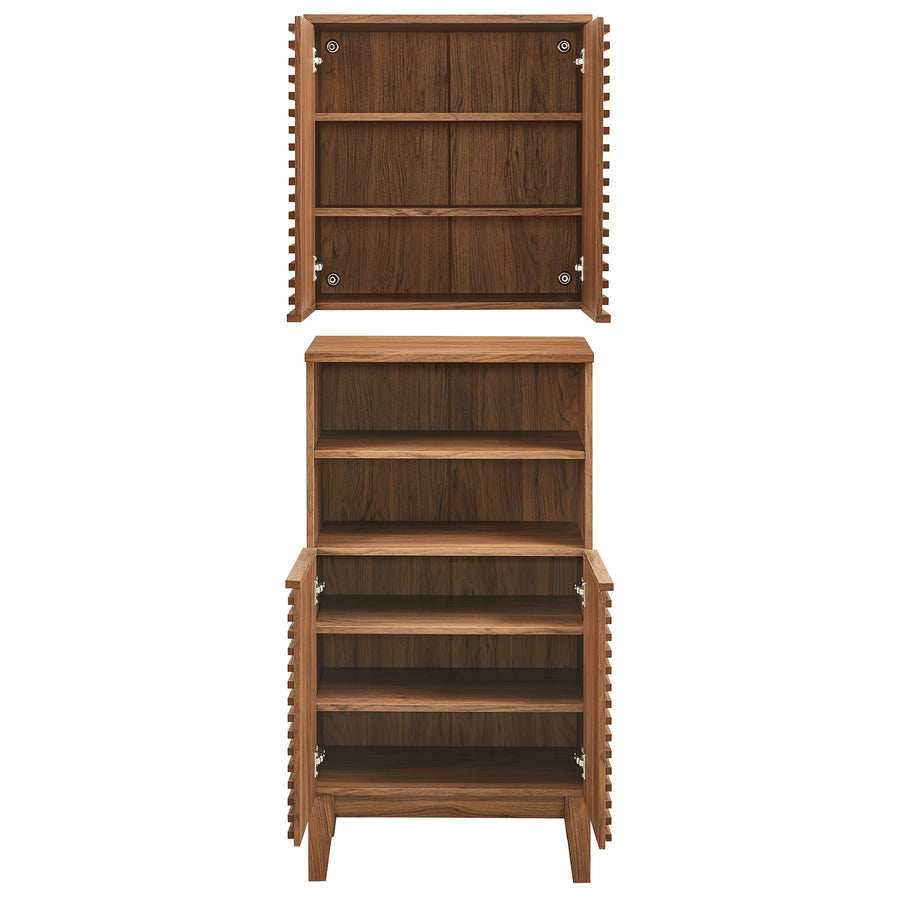 Vera Bathroom Cabinet Set in Walnut
