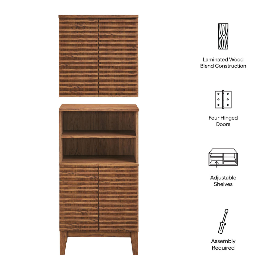 Vera Bathroom Cabinet Set in Walnut