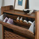 Sol Wave Shoe Cabinet in Walnut