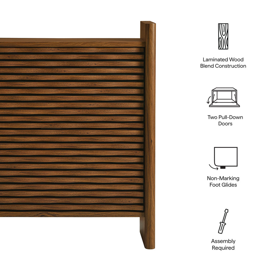 Sol Wave Shoe Cabinet in Walnut