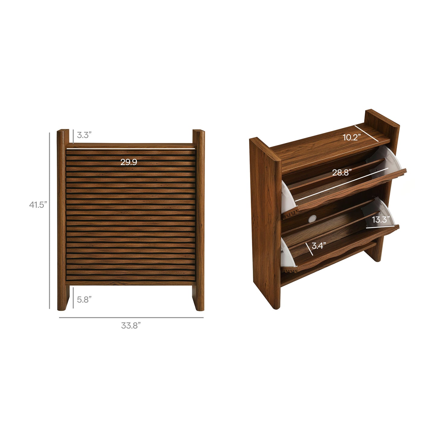 Emric Wave Shoe Cabinet by Furniture for America