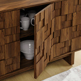 Hammerfest 59 Inch 4 Door Geometric Sideboard in Walnut