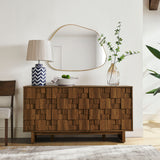 Hammerfest 59 Inch 4 Door Geometric Sideboard in Walnut