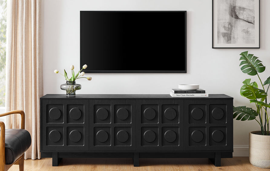 Segovia 71 Inch TV Stand in Black