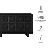 Segovia 71 Inch TV Stand in Black