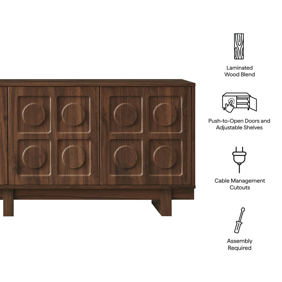 Segovia 71 Inch TV Stand in Walnut