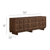 Segovia 71 Inch TV Stand in Walnut