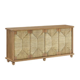 Peniscola 71 Inch Oak Wood Seagrass Sideboard in Oak