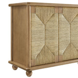 Peniscola 71 Inch Oak Wood Seagrass Sideboard in Oak