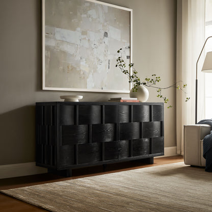 Foundry 71" Woven Design Buffet Storage Cabinet by Furniture for America