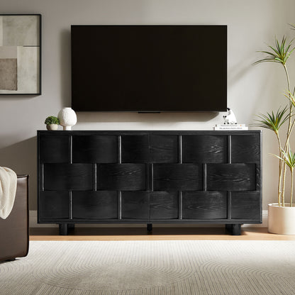 Foundry 71" Woven Design Buffet Storage Cabinet by Furniture for America