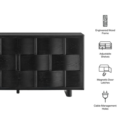Foundry 71" Woven Design Buffet Storage Cabinet by Furniture for America