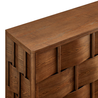 Foundry 71" Woven Design Buffet Storage Cabinet by Furniture for America