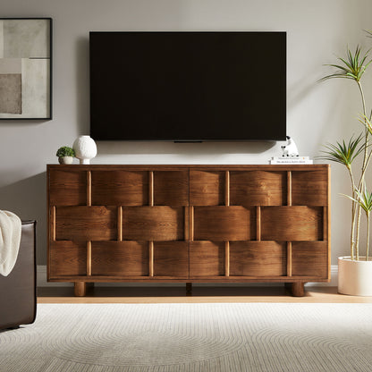 Foundry 71" Woven Design Buffet Storage Cabinet by Furniture for America