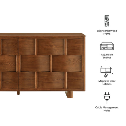 Foundry 71" Woven Design Buffet Storage Cabinet by Furniture for America