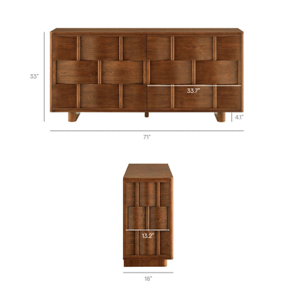 Foundry 71" Woven Design Buffet Storage Cabinet by Furniture for America
