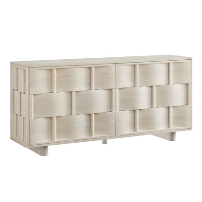 Foundry 71" Woven Design Buffet Storage Cabinet by Furniture for America