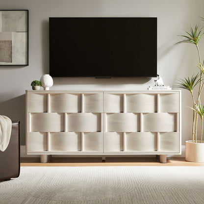 Foundry 71" Woven Design Buffet Storage Cabinet by Furniture for America