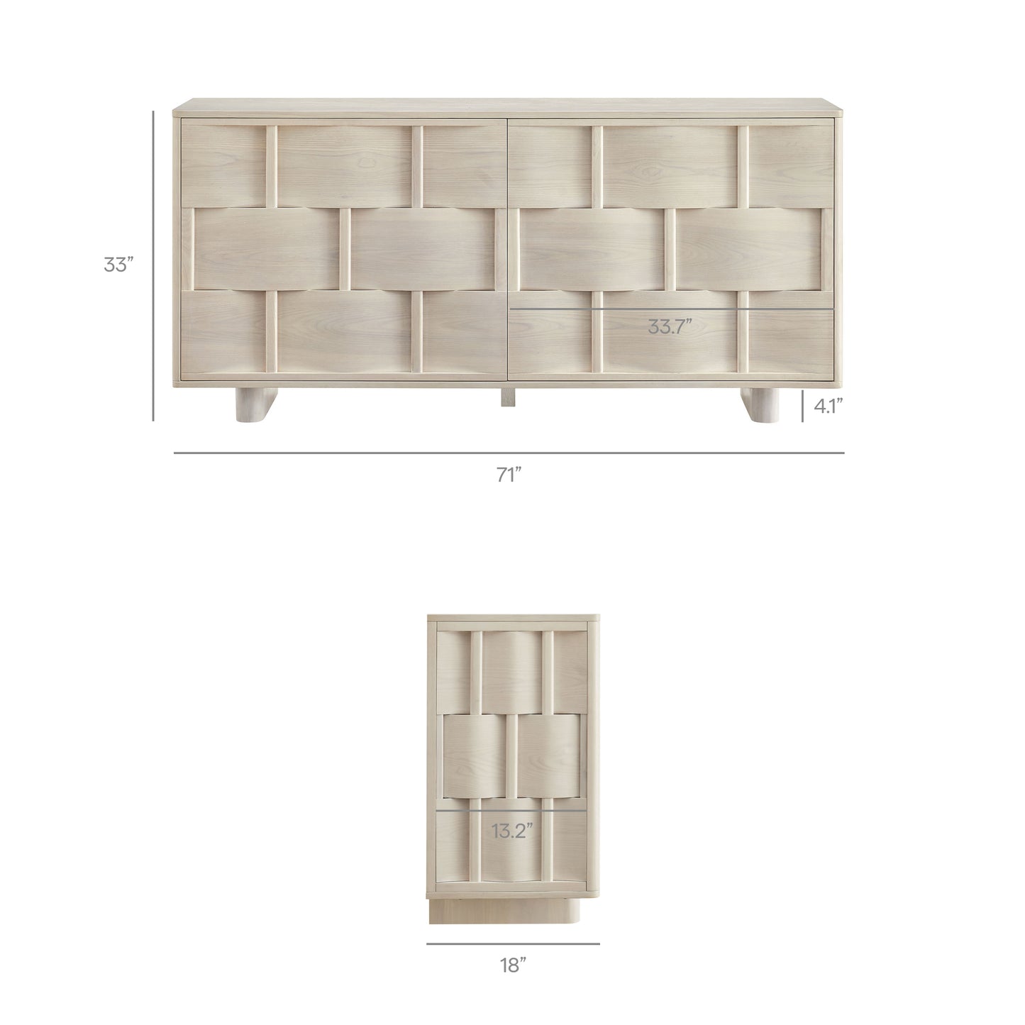 Foundry 71" Woven Design Buffet Storage Cabinet by Furniture for America