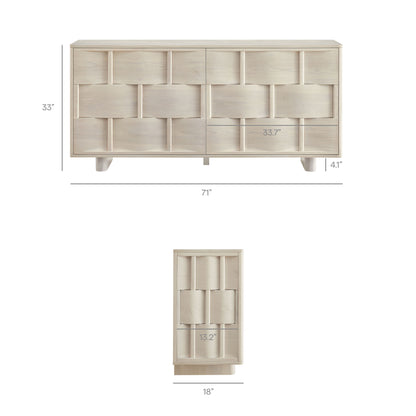 Foundry 71" Woven Design Buffet Storage Cabinet by Furniture for America