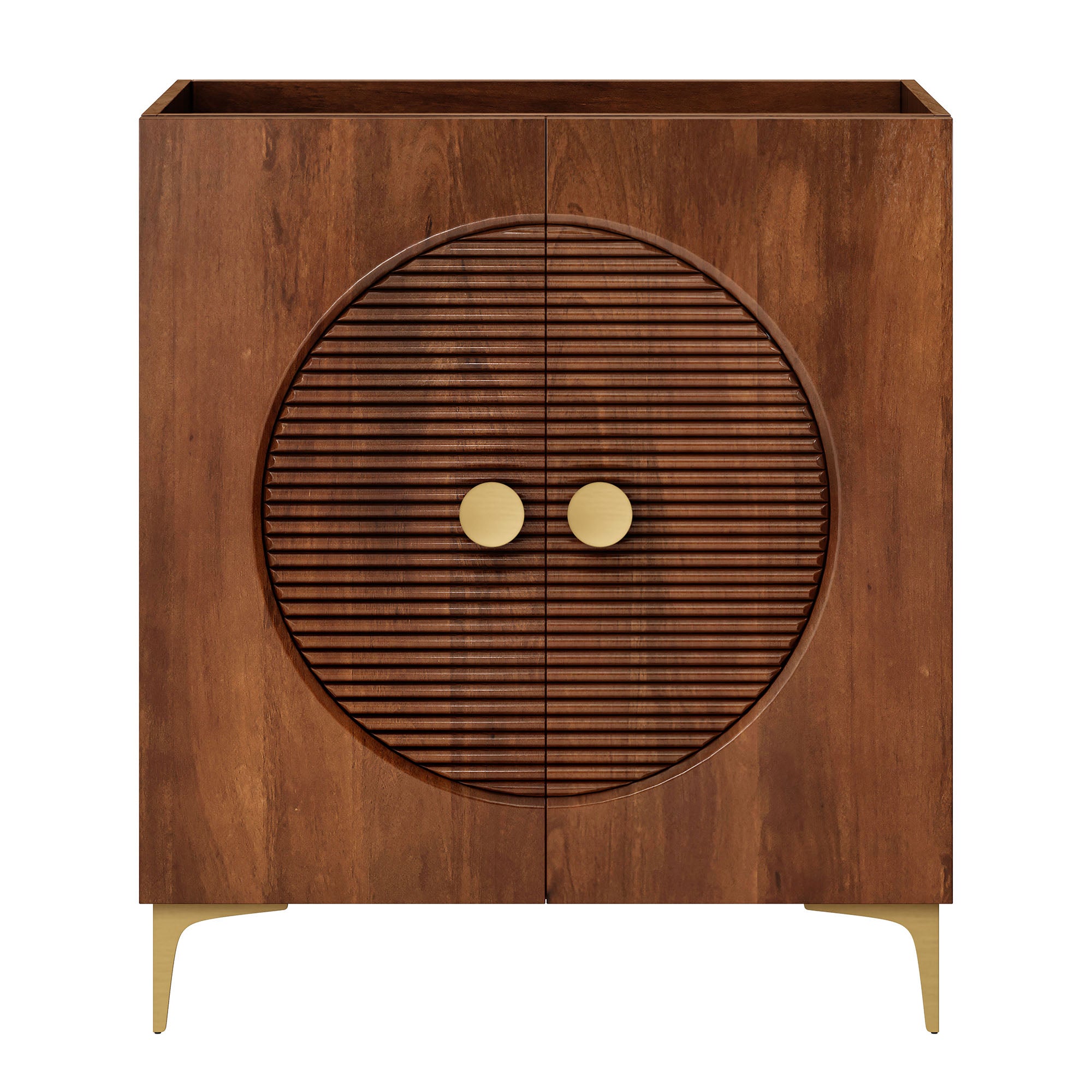 Vernon 30" Fluted Wood Vanity Cabinet Without Sink by Furniture for America