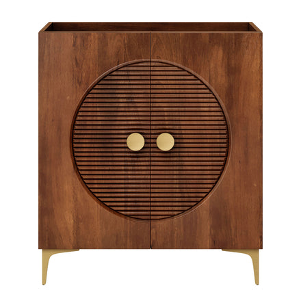 Vernon 30" Fluted Wood Vanity Cabinet Without Sink in Walnut