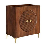 Inara 30" Fluted Wood Vanity Cabinet Without Sink in Walnut