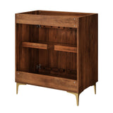 Inara 30" Fluted Wood Vanity Cabinet Without Sink in Walnut