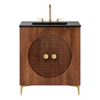 Vernon 30" Fluted Wood Vanity Cabinet With Sink by Furniture for America