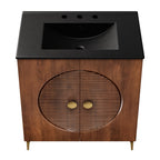 Vernon 30" Fluted Wood Vanity Cabinet With Sink by Furniture for America