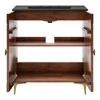 Vernon 30" Fluted Wood Vanity Cabinet With Sink by Furniture for America