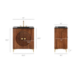 Inara 30" Fluted Wood Vanity Cabinet With Sink in Walnut Black