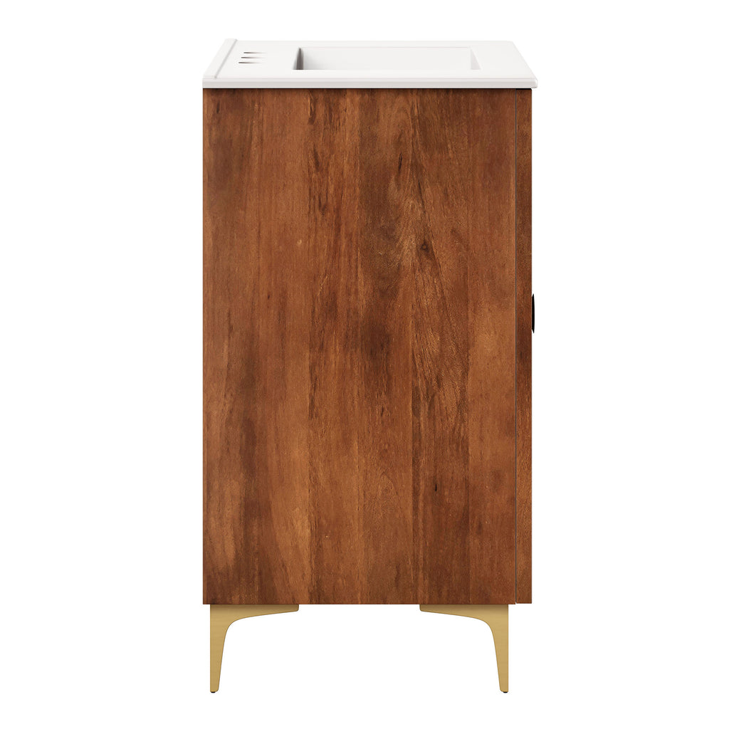 Vernon 30" Fluted Wood Vanity Cabinet With Sink by Furniture for America