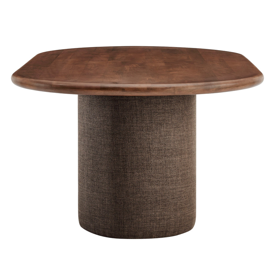 Quenby 84 Inch Mango Wood Oval Dining Table in Walnut