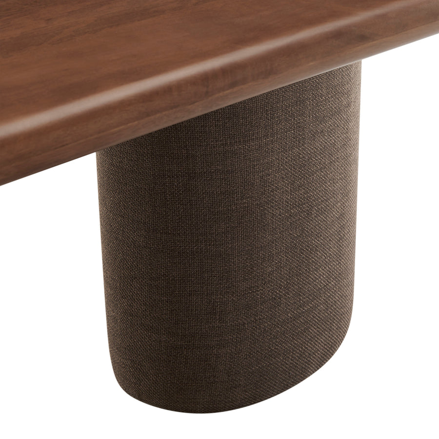 Quenby 84 Inch Mango Wood Oval Dining Table in Walnut