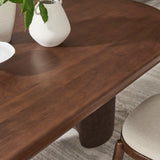 Quenby 84 Inch Mango Wood Oval Dining Table in Walnut