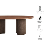 Quenby 84 Inch Mango Wood Oval Dining Table in Walnut