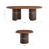 Quenby 84 Inch Mango Wood Oval Dining Table in Walnut