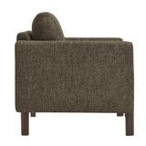 Vetiver Boucle Fabric Accent Armchair in Antique Espresso
