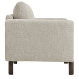 Vetiver Boucle Fabric Accent Armchair in Parchment Espresso