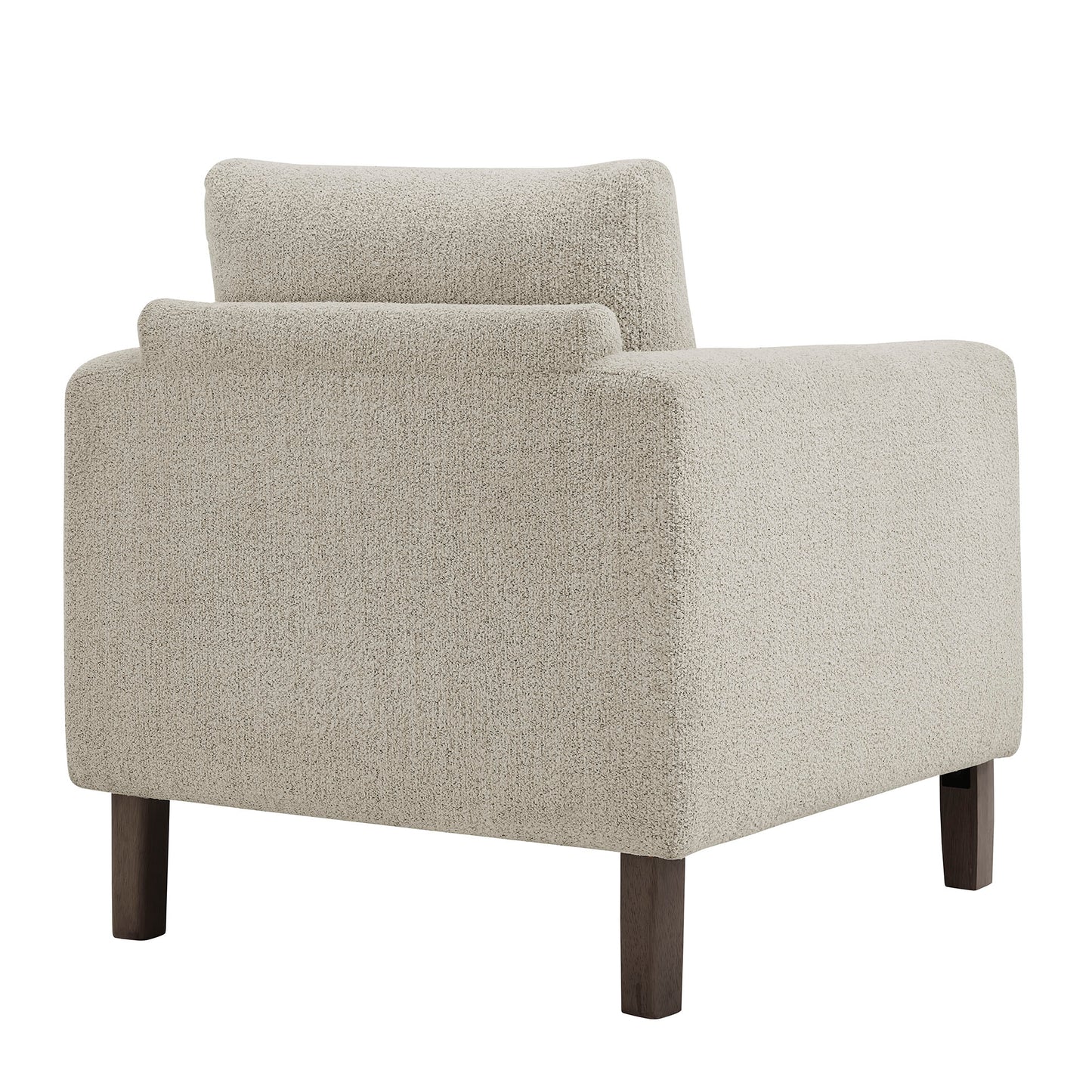 Vetiver Boucle Fabric Accent Armchair in Parchment Espresso