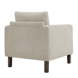 Vetiver Boucle Fabric Accent Armchair in Parchment Espresso