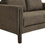 Vetiver Boucle Fabric Loveseat in Antique Espresso