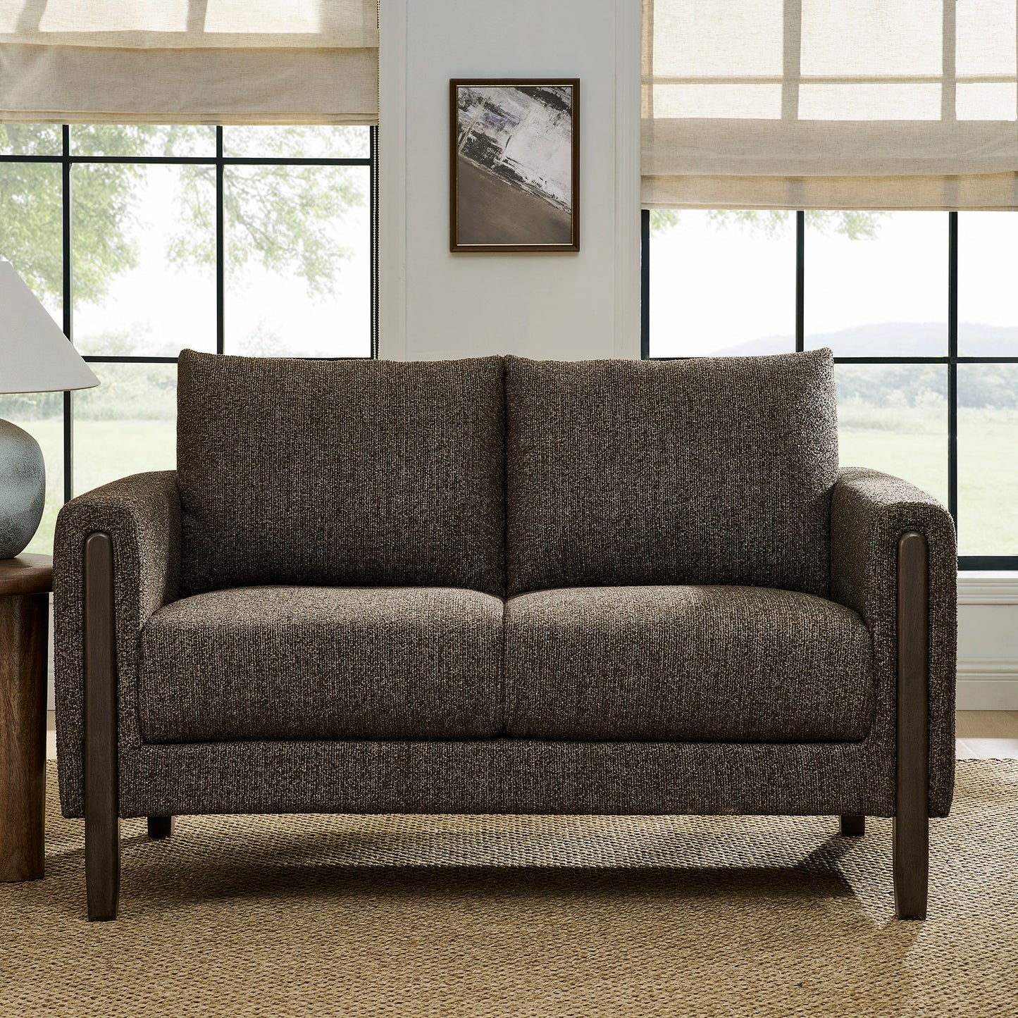 Hawken Boucle Fabric Loveseat by Furniture for America