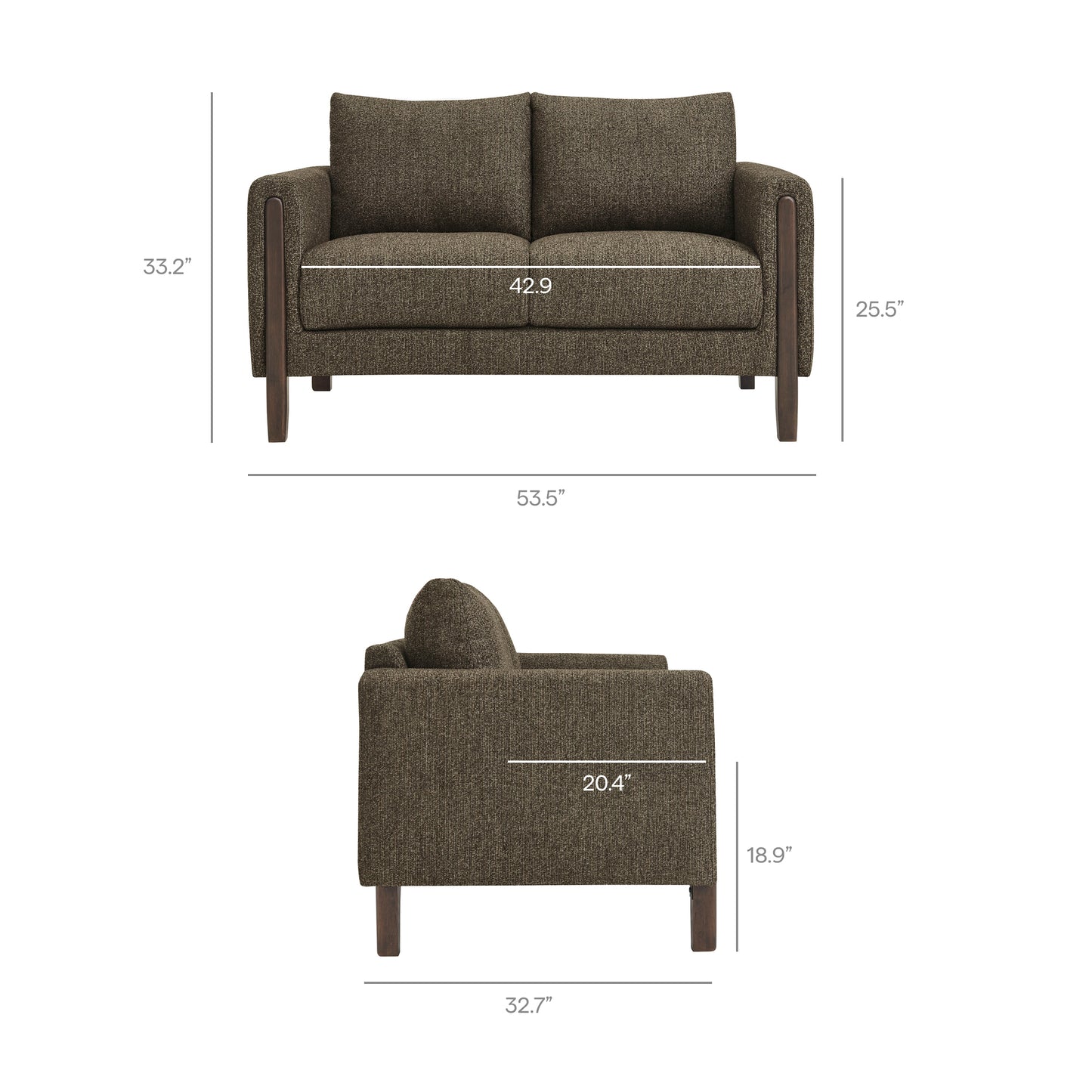 Hawken Boucle Fabric Loveseat by Furniture for America